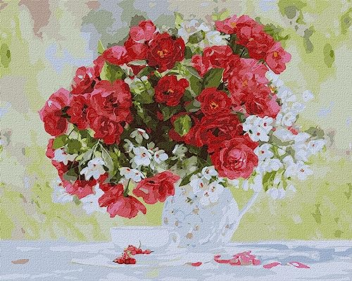 IDEYKA Malen nach Zahlen Blühende Freude Ira Volkova 40x50 Blumen mit Holzrahmen von Generic