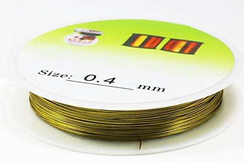 INWARIA (0, 19€/1m) Schmuckdraht 0, 4mm 18m Dekodraht Stahldraht Basteldraht Draht, SD-5, Goldfarben von Generic