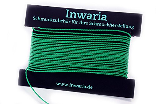 INWARIA (0,30€/m) Kordel Ø 1 mm Schnur 5m gedreht Perlenschnur Polyesterkordel, BK-50,1 mm,Grün von Generic