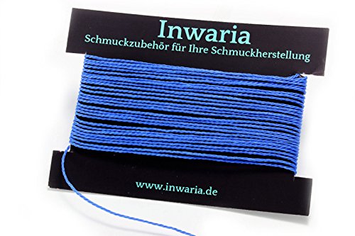 INWARIA (0,30€/m) Kordel Ø 1 mm Schnur 5m gedreht Perlenschnur Polyesterkordel, BK-50,1 mm,Blau von Generic
