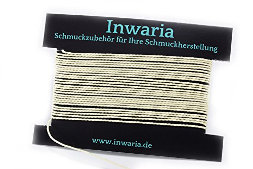 INWARIA (0,30€/m) Kordel Ø 1 mm Schnur 5m gedreht Perlenschnur Polyesterkordel, BK-50,1 mm,Natur von Generic