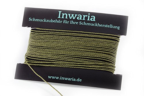 INWARIA (0,30€/m) Kordel Ø 1 mm Schnur 5m gedreht Perlenschnur Polyesterkordel, BK-50,1 mm,Olivgrün von Generic
