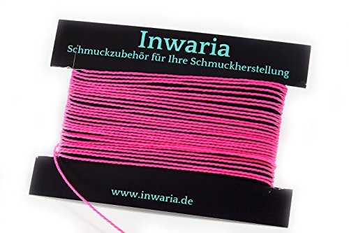 INWARIA (0,30€/m) Kordel Ø 1 mm Schnur 5m gedreht Perlenschnur Polyesterkordel, BK-50,1 mm,Pink von Generic
