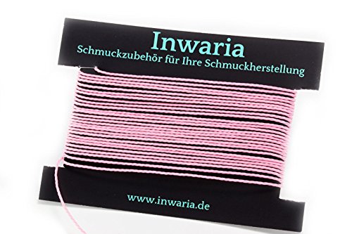INWARIA (0,30€/m) Kordel Ø 1 mm Schnur 5m gedreht Perlenschnur Polyesterkordel, BK-50,1 mm,Rosa von Generic