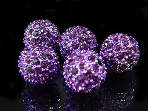 INWARIA Edle Perlen Strass 12mm Kugel Perle Ball Strassperlen Kristall Metallperlen P-44,flieder,1 von Generic