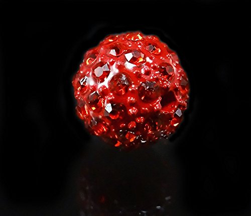 INWARIA Edle Perlen Strass 12mm Kugel Perle Ball Strassperlen Kristall Metallperlen P-44,rot,3 von Generic
