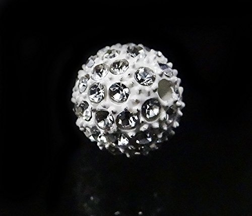 INWARIA Edle Perlen Strass 12mm Kugel Perle Ball Strassperlen Kristall Metallperlen P-44,weiß,1 von Generic
