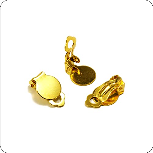 INWARIA - Hochwertige Ohrclips Rohlinge in Goldfarben | Ohrringe zum selber machen | Ohrringe selber machen Set aus 10 Stück / 5 Paar Ohrclips ohne Ohrlöcher | Ohrhaken von Generic