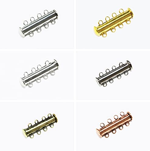 INWARIA Magnetverschluss 2-, 3-, 4-, 5-, 6-reihig Schiebeverschluss Verschluss, MV-25,4-reihig,goldfarben von Generic