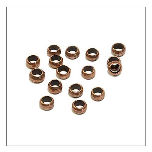 INWARIA - Quetschperlen Kupferfarben 100 Perlen | Ø4,0mm Quetschröhrchen | Metallperlen zur DIY Schmuckherstellung von Generic