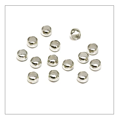 INWARIA - Quetschperlen Silberfarben 100 Perlen | Ø4,0mm Quetschröhrchen | Metallperlen zur DIY Schmuckherstellung von Generic