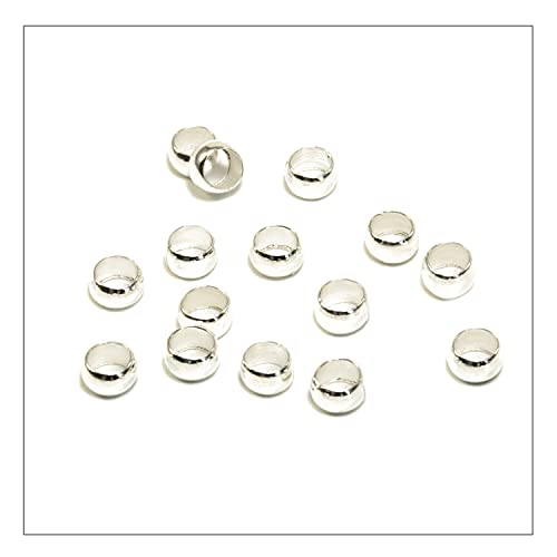 INWARIA - Quetschperlen Silberfarben Hell 500 Perlen | Ø2,0mm Quetschröhrchen | Metallperlen zur DIY Schmuckherstellung von Generic