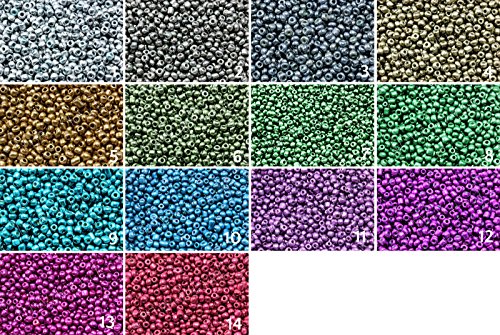 INWARIA Rocailles metallic matt Ø 2/3/4 mm 20/100 g Perlen Glasperlen, RP-70, 1, 2 mm, 100 g von Generic