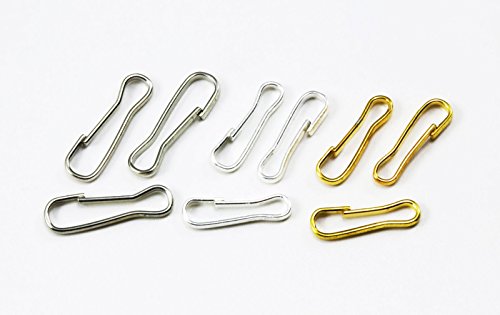 INWARIA Verschluss Sicherheitsverschluss für Ketten Lederbänder Verbinder, S45, 11 x 3 mm, Goldfarben, 50 Stück von Generic