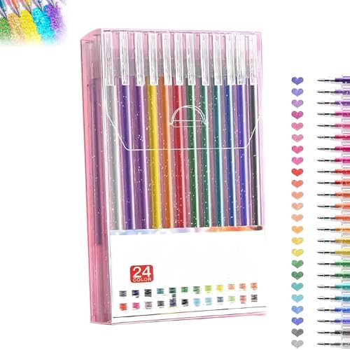 Implementarch-Stifte, Glitzer-Gelstift-Set, for Erwachsene, Implementarch-Glitzer-Gelstift-Set for Zeichnen, Kritzeln, Basteln und Notieren(24 Color) von Generic