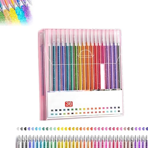 Implementarch-Stifte, Glitzer-Gelstift-Set, for Erwachsene, Implementarch-Glitzer-Gelstift-Set for Zeichnen, Kritzeln, Basteln und Notieren(36 Color) von Generic