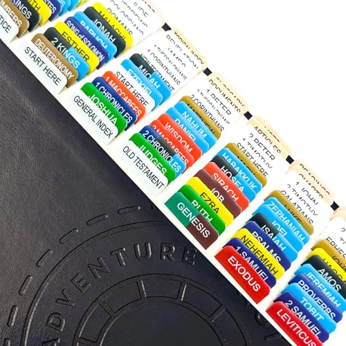 Index-Tabs für die große Abenteuer-Bibel, 96 farbcodierte, transparente PVC-laminierte Tabs, Bibeltagebuch-Etikett, Bibelbuch-Tabs, inklusive Ausrichtungsanleitung und 4 leeren Registern von Generic