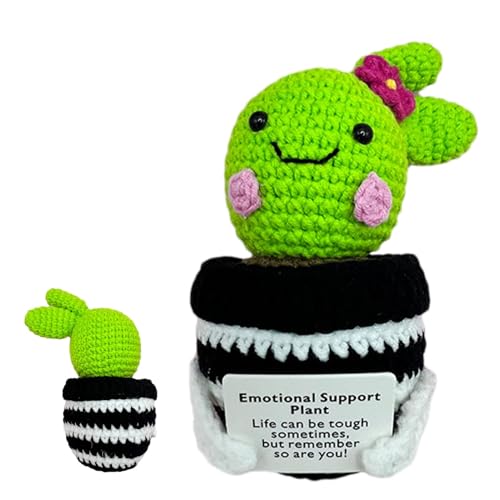 Inspirational Cactus Doll, Hook Cacti Kit - -Strickpuppe mit positivem inspirierendem Hook | -Kaktusspaß im Baumwollfaden für Ostern, Valentinstag, EIN Crem -Aufhängen von Generic