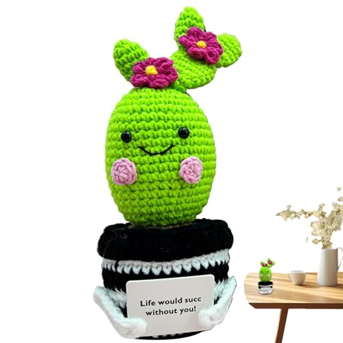 Inspirierende Kaktus-Häkelpuppe,Häkelkaktus-Puppe - Mini gestrickte Positive inspirierende lustige Kaktuspuppe | Lustiger -Kaktus aus Baumwollgarn für Ostern, Valentinstag, von Generic
