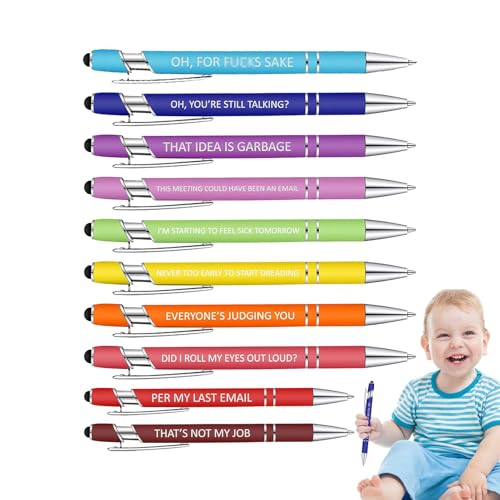Inspirierende Kugelschreiber, inspirierende Stifte für Frauen | Metallstift für Schule, tragbarer 10-facher Kugelschreiber, multifunktionaler Schreibstift mit inspirierenden Worten für Schule und von Generic