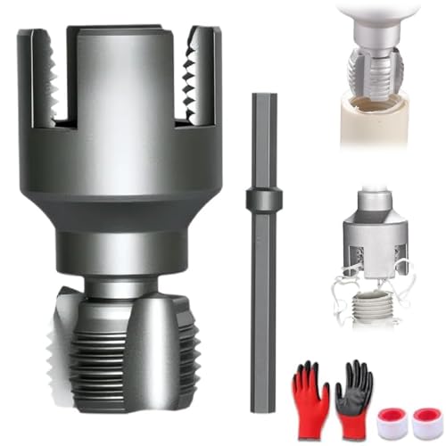 Integriertes internes und externes Rohrgewindewerkzeug, 2025 verbesserte elektrische Bohrmaschine, kompatibles PVC-Rohreinfädler-Set, PVC-Rohrgewinde-Schneidwerkzeug, 1,27 cm (DN15) 1,9 cm (DN20 von Generic