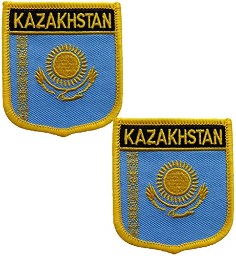 Internationale Kasachstan-Flagge, bestickte Aufnäher, taktische Moral-Applikation, zum Aufbügeln oder Aufnähen, 2 Stück (Kasachstan) von Generic