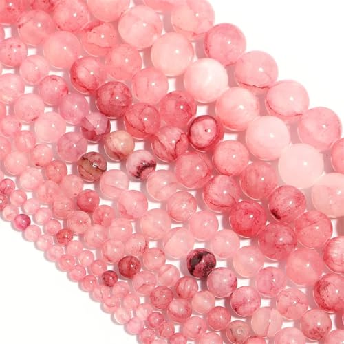 Jades Beads Natursteinperlen, rund, lose Abstandshalter für DIY-Schmuckherstellung, Armband, Halskette, rot, 8 mm, 45 Stück von Generic