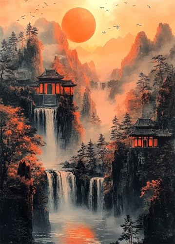 Japan Diamond Painting Erwachsene, Diamond Painting Fallen Crystal Art Muster 5D DIY Quadratische Steine Vollbohrer Mosaik Bastelset Erwachsene für Home Deko Wohnzimmer, Geschenke (60x80cm) -bby2507JD von Generic