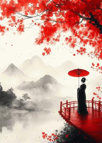 Japan Diamond Painting Erwachsene, Diamond Painting Landschaft Crystal Art Muster 5D DIY Quadratische Steine Vollbohrer Mosaik Bastelset Erwachsene für Deko Wohnzimmer, Geschenke 100x135cm -bby250799 von Generic
