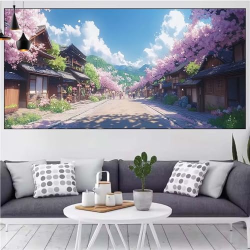 Japan Diamond Painting xxl 60x120cm Diamond Painting Erwachsene Landschaft Diamant Malerei Set,Mosaikherstellung Malen Nach Zahlen Cross Stickerei Kunst Leinwand Malerei Kits,Décor Gifts Frauen CN-975 von Generic
