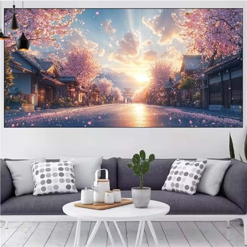 Japan Diamond Painting xxl 70x140cm Diamond Painting Erwachsene Landschaft Diamant Malerei Set,Mosaikherstellung Malen Nach Zahlen Cross Stickerei Kunst Leinwand Malerei Kits,Décor Gifts Frauen CN-973 von Generic