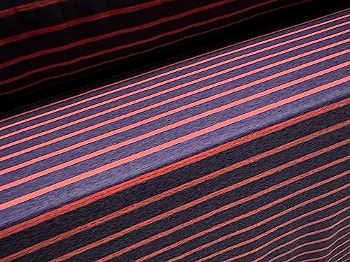 Jersey-Stoff, Viskose-Mischgewebe, gestreift, Indigo und Rot Jersey-Stoff, Viskose-Mischgewebe, gestreift, Indigo und Rot von Generic