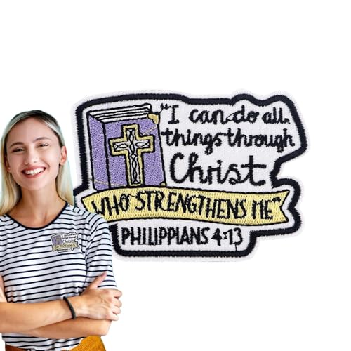Jesus Patch - Christliches Eisen Auf Gestickter Anwendung | Eindeutig Religiöse Klappen Auf Patches Für Jacken, Kleidung, Rucksäcke Und Hüte, Christliche Stickereiflecken, Jesus Iron Auf Patch Für von Generic