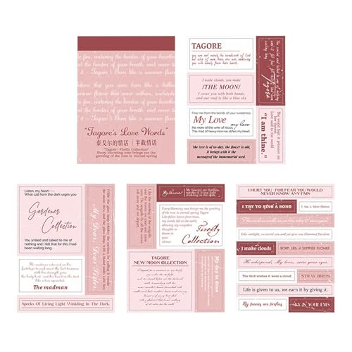Journal Aufkleber, Album Aufkleber | Liebeswörter Albumaufkleber - Tagebuchaufkleber Zitate Sprüche Aufkleber Dekoration für Artigi Kartenplaner von Generic