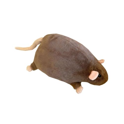 Jumbo-Ratten-Plüschkissen, 39 cm, weiches Stofftier mit ultraweichem Plüschstoff, niedliches Cartoon-Design für Bett, Sofa und Raumdekoration, Braun Jumbo-Ratten-Plüschkissen, 39 cm, weiches Stofftier mit ultraweichem Plüschstoff, niedliches Cartoon-Design für Bett, Sofa und Raumdekoration, Braun von Generic