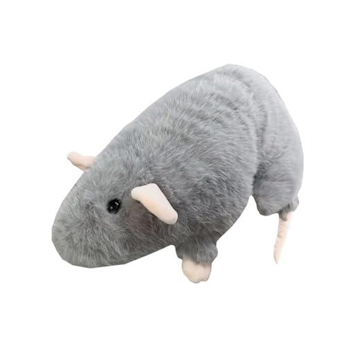 Jumbo-Ratten-Plüschkissen, 39 cm, weiches Stofftier mit ultraweichem Plüschstoff, niedliches Cartoon-Design für Bett, Sofa und Raumdekoration (grau) von Generic