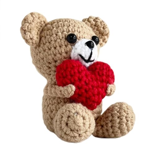 KAG Strickpuppe, Bär, Knitterpuppe, Teddybär, Strickpuppe, Nadelpuppe, Tasche mit Herz für und Mädchen von Generic