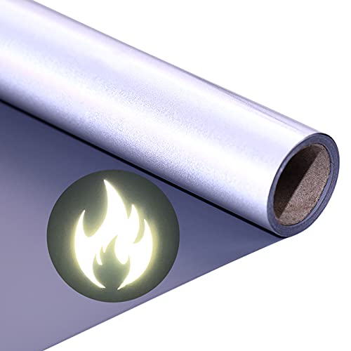 Reflective HTV Vinyl Rolls Heat Transfer Vinyl 12Inch x 5Feet Iron On Vinyl for Cricut & Silhouette Cameo, DIY Heat Press Design for T-Shirts (Light Grey) von KEGUMINGX