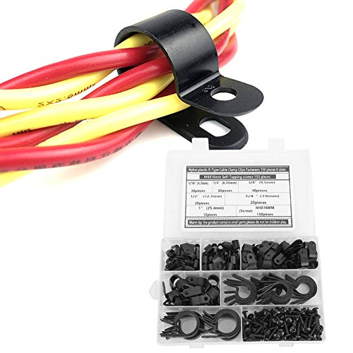 Kabelklemmen, Rohrklemmen 150pcs R -Typ Kabelklemme Klammern Befestigungselement von Generic