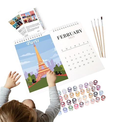 Kalender 2025, 2025, 2025, Schreibtischkalender für manuelle Malerei | Monatskalender 2025 mit Pinsel und Acrylfarbe, Bürodekorationen für Zuhause und Kalender 2025, 2025, 2025, Schreibtischkalender für manuelle Malerei | Monatskalender 2025 mit Pinsel und Acrylfarbe, Bürodekorationen für Zuhause und von Generic