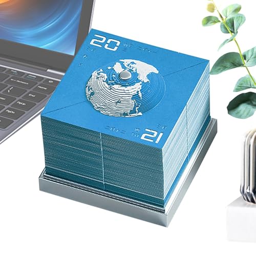 Kalender Memo Pad - Kalender 2024, Kunstkalender Papier Schnitzerei Erde Skulptur, Home Artsy Blöcke Kalender, Kalender Ornament Kreative Papierskulptur für Wohnzimmer, Arbeitszimmer von Generic
