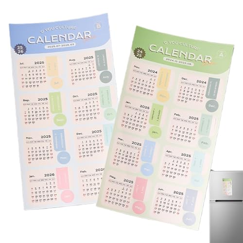 Kalenderaufkleber für Planer, Aufkleber für monatliche Kalenderregister – Aufkleber der Registerkarte Kalenderindex 2025, selbstklebende Indexregister im bunten Design für l von Generic