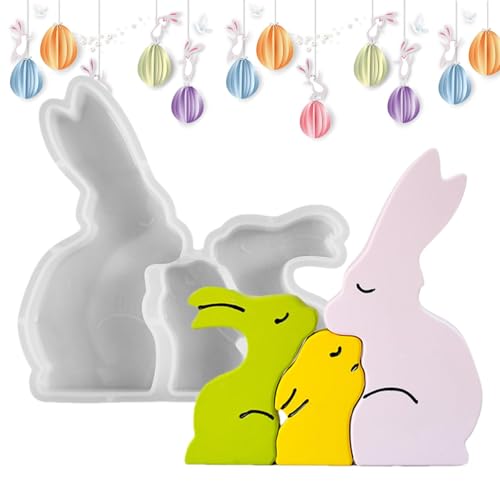 Kaninchen Silikon Kerzenformen, Osterhasen Harzguss, Kaninchen Epoxidharz Silikonform, Tragbare Osterhase Harzhandwerk Schimmeltisch für Seife, Ornamente, Skulpturen Kaninchen Silikon Kerzenformen, Osterhasen Harzguss, Kaninchen Epoxidharz Silikonform, Tragbare Osterhase Harzhandwerk Schimmeltisch für Seife, Ornamente, Skulpturen von Generic