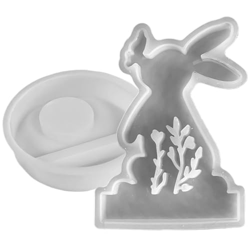 Kaninchen Silikon Kerzenständer Form, Osterhasen Form, Osterhasen Teelicht Kerzenhalter Formen, Gießform, Innendekoration, Entfernen Sie Rückstände auf Art und Weise von Generic
