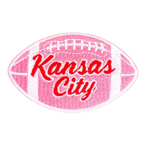 Kansas City Schriftzug auf rosa Fußball-Fanavorit-Team, zum Aufbügeln oder Aufnähen von Generic