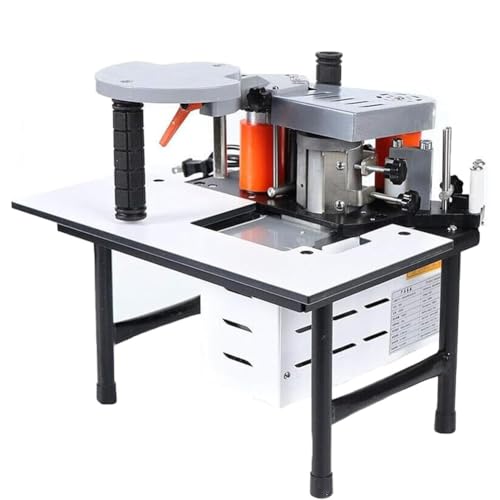 Kantenanleimmaschine for die Holzbearbeitung, tragbare 1200-W-Kantenanleimmaschine for Gebogene, gerade Kantenanleimmaschinen, 7–60 mm Kantenversiegelungshöhe, 0,3–3 mm Kantenbeschnittdicke(White) von Generic