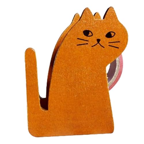 Kantenschneider aus Holz, niedlicher Spender für Klebeband für Katzen | Klebebandspender mit Multifunktion, selbsttragender Klebebandspender zur Verpackung von Gegenständen für Wohnzimmer von Generic