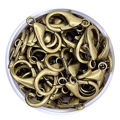 Karabinerverschlüsse 10 mm, 50 Stück, antik bronze, Schmuckverschlüsse, Karabiner, Ketten Verschlüsse, Sprung Ring Schmuck Basteln Schmuckherstellung Karabiner Verschluss von Generic