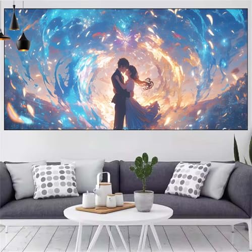 Karikatur Diamond Painting xxl 90x180cm Diamond Painting Erwachsene Paar Diamant Malerei Set,Mosaikherstellung Malen Nach Zahlen Cross Stickerei Kunst Leinwand Malerei Kits,Décor Gifts Frauen CN-208 von Generic
