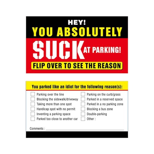 Karten für schlechtes Parken. Sie sind absolut schlecht im Parken. Lustige Parkverstöße. 2 x 3,5 Zoll. Gründe für Verstöße. Notizen zu schlechtem Parken. Lustige Etiketten für witzige (Black, 5X9CM) Karten für schlechtes Parken. Sie sind absolut schlecht im Parken. Lustige Parkverstöße. 2 x 3,5 Zoll. Gründe für Verstöße. Notizen zu schlechtem Parken. Lustige Etiketten für witzige (Black, 5X9CM) von Generic